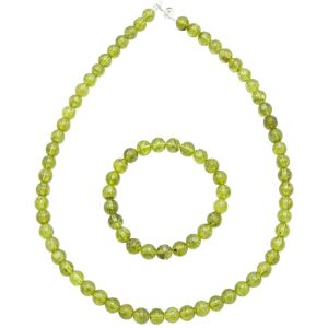 Parure Olivine - Pierres boules 8mm