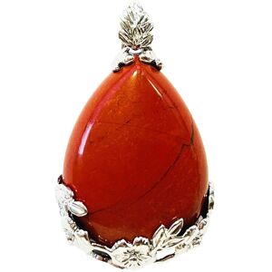 Pendentif Jaspe rouge - Goutte fleurie