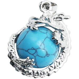 Pendentif Howlite bleue - Dragon