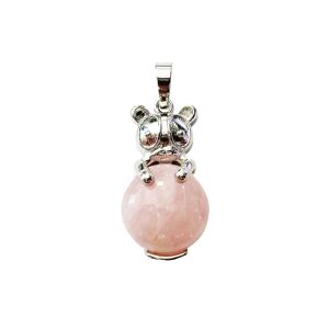 Pendentif Quartz rose - Lapin