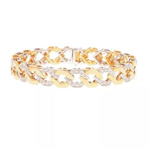 Gemme-les-bijoux Bracelet jonc rigide diamants 0.56 carat 2 ors 37.30g - Publicité