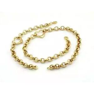 HommeBijoux Parure Bracelet Et Chaine Femme Plaqué Or Maille Rolo Pendentif Coeur 45cm