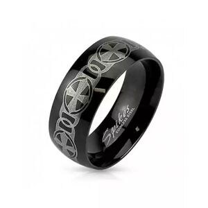 HommeBijoux Bague Anneau Pour Homme Acier Plaqué Noir Croix Enchainée Gothique Fr 64-65 (us 11)