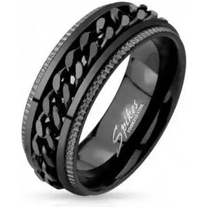 HommeBijoux Bague Anneau Pour Homme En Acier Plaqué Toute Noire Chaine Anti-stress Fr 62-63 (us 10)