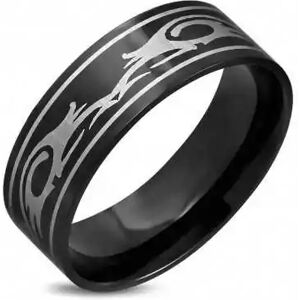 HommeBijoux Bague Anneau Pour Homme Acier Inoxydable Plaqué Noir Tribal Dragon Fr 70-71 (us 13)