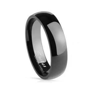 HommeBijoux Bague Homme Femme De Fiançailles Couple Acier Couleur Noire 6mm Fr 54-55 (us 7)