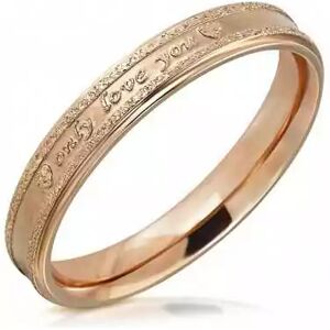 HommeBijoux Bague Anneau De Fiançailles Femme Acier Rose Affirmation Only Love You Fr 54-55 (us 7)