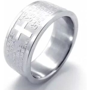 HommeBijoux Bague Anneau Femme Homme Acier Bible Priere Notre Père Padre Espagnole Fr 62-63 (us 10)