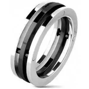 HommeBijoux Bague 3 Anneaux Homme Acier Inoxydable Et Plaqué Noir Design Mécanique Fr 62-63 (us 10)