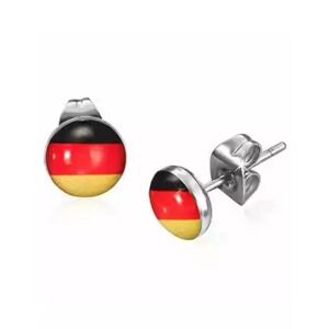 HommeBijoux Paire Clous Boucles D'oreilles Homme Acier Imprimé Drapeau Allemagne