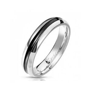 HommeBijoux Bague Anneau De Fiançailles Femme Homme Rainure Noire Centrale 4mm Fr 70-71 (us 13)