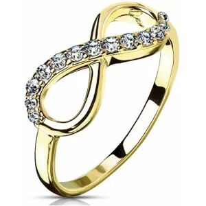 HommeBijoux Bague Femme Laiton Plaqué Or 14 Carats Pavé De Pierres Mariage Infini Fr 54-55 (us 7)