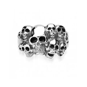 HommeBijoux Bague Anneau Chevalière Homme Acier 10 Armée Têtes De Mort Biker Fr 67-68 (us 12)