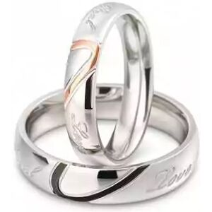 HommeBijoux Bague Anneau De Fiançailles Couple Femme Homme Acier Bicolore Or Coeur Love Fr 49-50 (us 5)