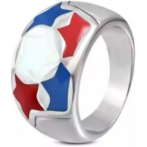 HommeBijoux Grosse Bague Femme En Acier Forme Dome Étoile France Bleu Blanc Rouge Fr 51-52 (us 6)