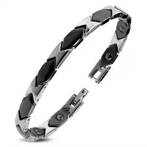 HommeBijoux Bracelet Pour Homme En Céramique Noire Et Tungstène Magnétique 20cm M - Longueur Bracelet 20cm → Tour De Poignet 18cm (taille Plus Populaire)