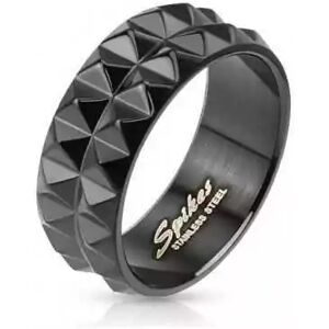 HommeBijoux Bague Anneau Homme En Acier Couleur Noire Pointe Picot Look Rock Biker Fr 62-63 (us 10)