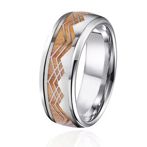 HommeBijoux Bague Anneau Alliance De Mariage Homme Acier Inoxydable Bois Acacia Fr 67-68 (us 12)