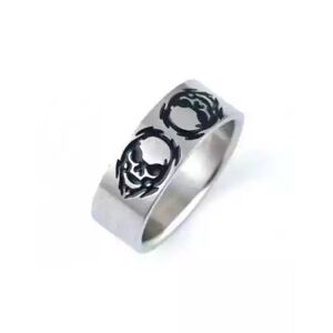 HommeBijoux Bague Anneau Homme Acier Massif Et Tete De Mort Demon Noir Biker Fr 57-58 (us 8)