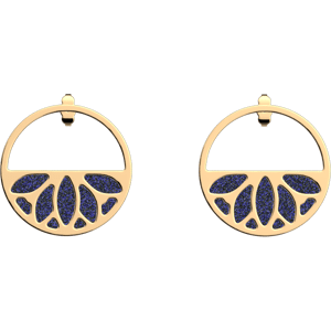 Les Georgettes Boucles d'oreilles Lotus, cuirs réversibles Nuit Étoilée / Brun Écorce Dorée/NuitEtoilée/BrunÉcorce 000 / creoles_30_mm / 000 / demi-rond_30_mm unisex - Publicité