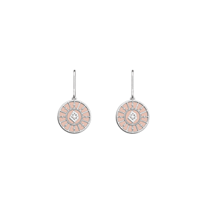 Les Georgettes Boucles d'oreilles Astrale, cuirs réversibles Jasmin / Rose Métal Argentée/Jasmin/RoseMétal 000 / dormeuses_16_mm / 000 / 16_mm unisex - Publicité