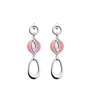 Les Georgettes Boucles d'oreilles Divine, cuirs réversibles Rose Grainé / Paillettes Radieuses Argentée/RoseGrainé/PaillettesRadieuses 000 / dormeuses_16_mm / 000 / 16_mm unisex - Publicité