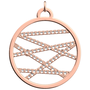 Les Georgettes Pendentif Liens Doree rose rond_25_mm female