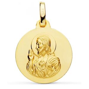 Orféva Médaille Sacré-Coeur de Jésus satinée en Or Jaune 9K