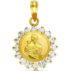 Orfeva Medaille Mere et l'enfant entourage oxydes or jaune