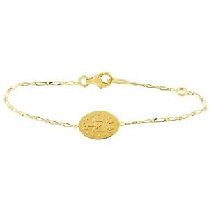 Bracelet médaille Vierge Miraculeuse 18cm (Or Jaune)