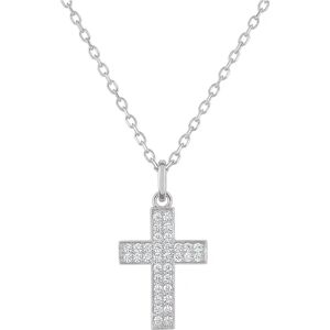 Orféva Collier Croix pavée Or Blanc 9K - Publicité