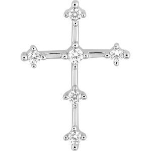 Orféva Croix 6 Diamants Or Blanc