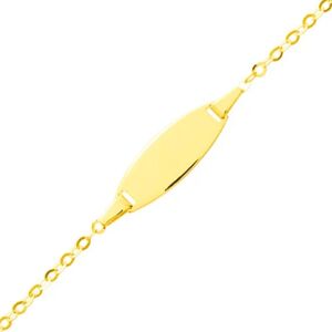 Orféva Gourmette bébé ovale forçat miroir en or jaune 9 carats