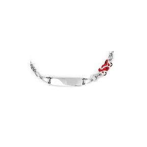 Orfeva Gourmette bebe Moto Rouge argent massif