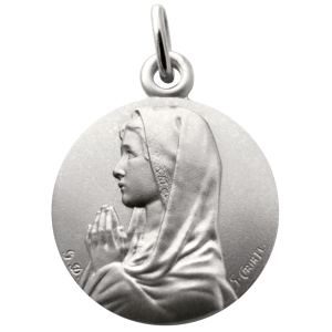 Martineau Médaille Vierge l'Ave Maria profil gauche en argent