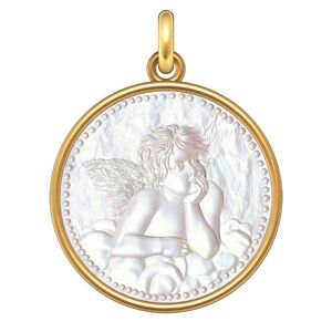 Manufacture Mayaud Medaille bapteme Ange Raphael perlee or & nacre