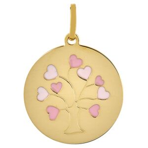 Orféva Médaille L'arbre aux coeurs rose (Or jaune)