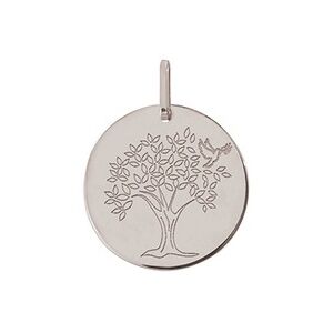 Orféva Médaille arbre de vie et colombe (Or Blanc)