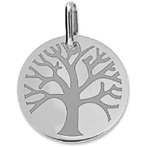 Orfeva Medaille Arbre de Vie polie et mate en or blanc