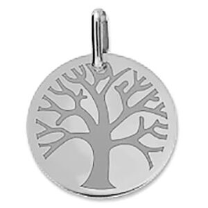 Orféva Médaille Arbre de Vie polie et mate en or blanc