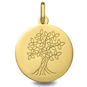 Orféva Médaille Arbre de Vie polie or jaune 9K 18mm