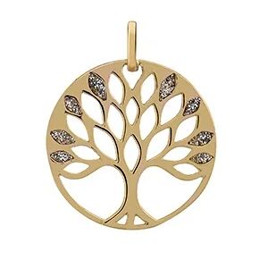 Orfeva Medaille Arbre de Vie pailletee Or Jaune 9K