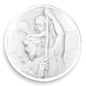 Médaille Becker Saint Christophe de profil - Publicité