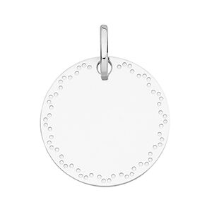 Orféva Médaille au Contour Pointillé (Or Blanc)