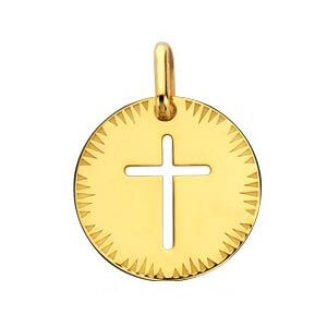 Médaille Croix ajourée rayonnante