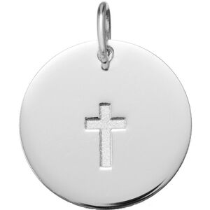 Orféva Médaille Croix Satinée (Or Blanc)