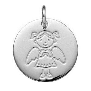 Orféva Médaille Demoiselle Ange (Or Blanc 9K)