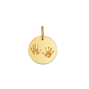 Orféva Médaille empreintes de mains en or jaune