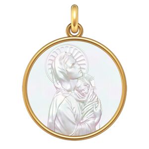 Manufacture Mayaud Medaille bapteme Vierge a l'Enfant- or et nacre