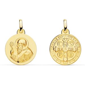 Médaille de Saint Benoit Or 18K Mate et Brillant 18mm